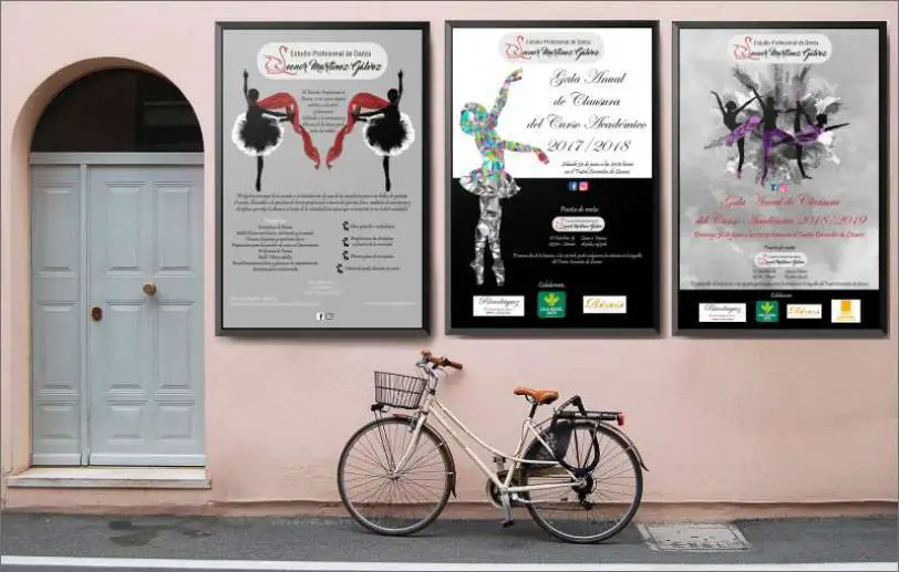 Diseño de la cartelería de los diferentes festivales de danza del Estudio Profesional Leonor Martínez Gálvez